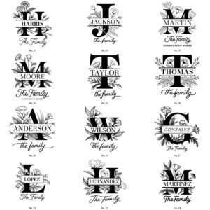 31 Family Name Flora SVGs for Charcuterie &