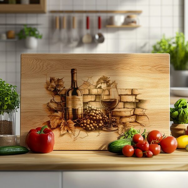 3D Illusion Wine Bottle Laser File for Charcuterie