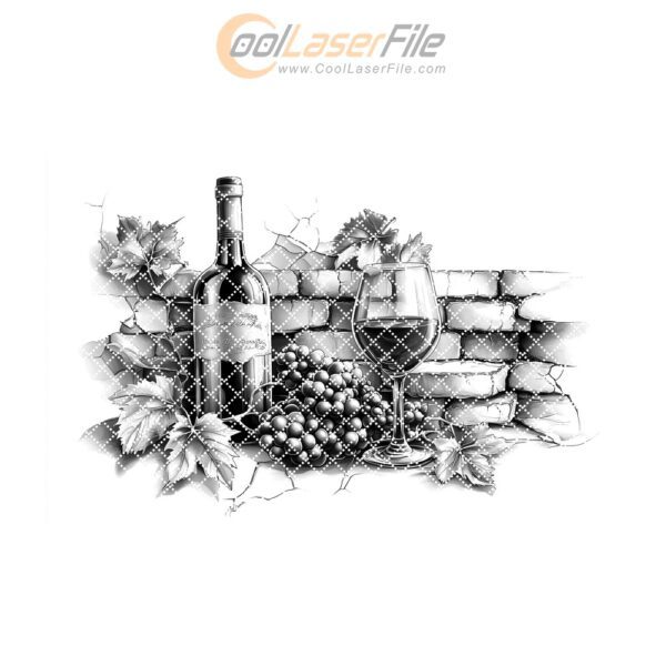 3D Illusion Wine Bottle Laser File for Charcuterie