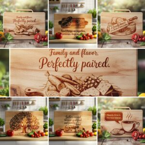 6 Charcuterie Board Engraving Files: Family Quotes &