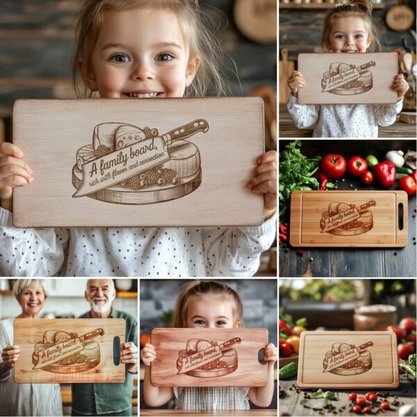 6 Charcuterie Board Engraving Files: Family Quotes &