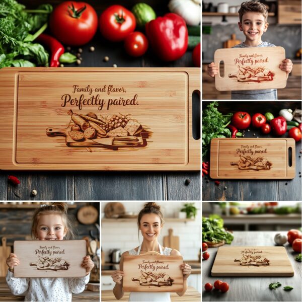 6 Charcuterie Board Engraving Files: Family Quotes &