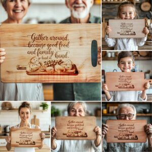 6 Charcuterie Board Engraving Files: Family Quotes &
