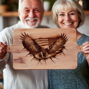 American Eagle Flag 3D Illusion Charcuterie Board Engraving