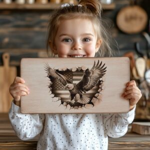 American Eagle Flag 3D Laser Engraving File for