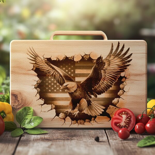 American Eagle Flag 3D Laser Engraving File for