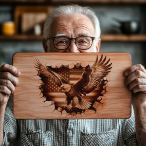 American Eagle Flag 3D Laser Engraving File for