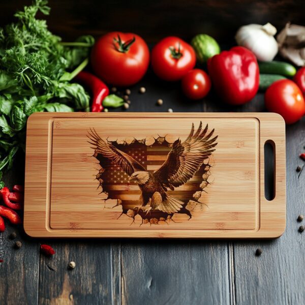 American Eagle Flag 3D Laser Engraving File for