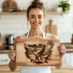 American Eagle Flag 3D Laser Engraving File for