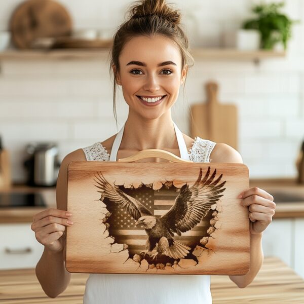 American Eagle Flag 3D Laser Engraving File for