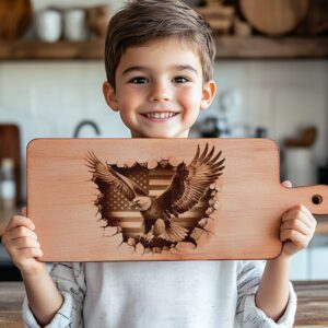 American Eagle Flag 3D Laser Engraving File for