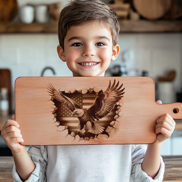 American Eagle Flag 3D Laser Engraving File for