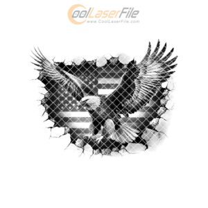 American Eagle Flag 3D Laser Engraving File for