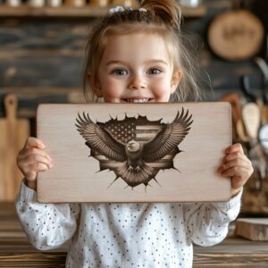 American Eagle Flag Charcuterie Board Engraving File |