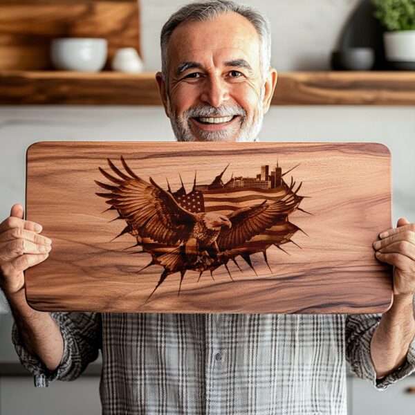 American Eagle Flag Charcuterie Board Engraving File |