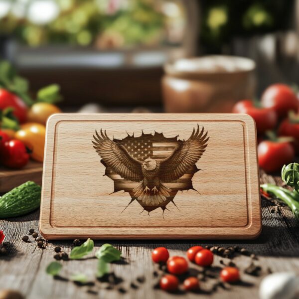 American Eagle Flag Charcuterie Board Engraving File |