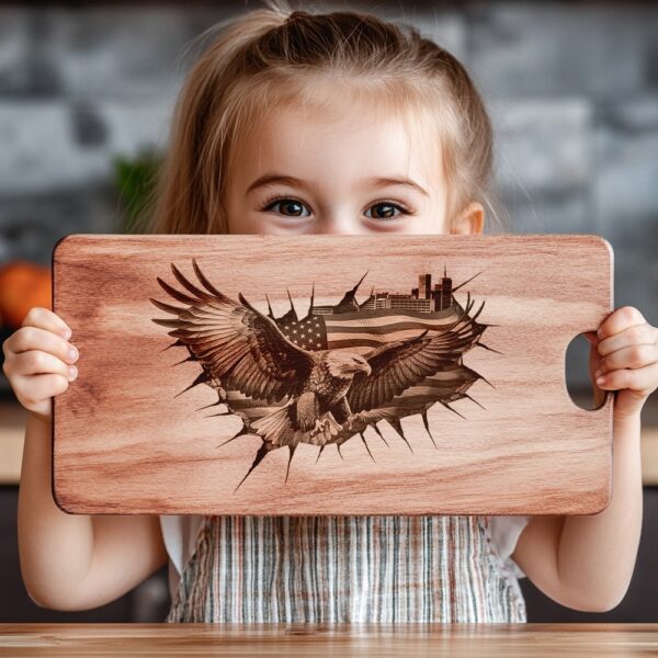 American Eagle Flag Charcuterie Board Engraving File |