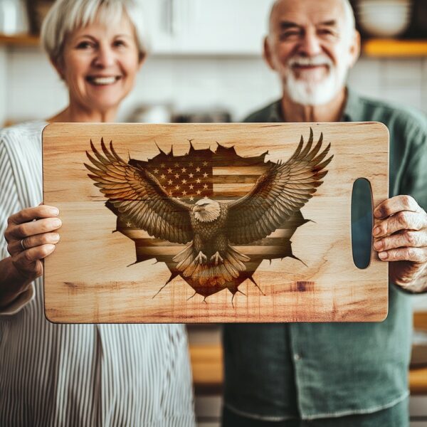 American Eagle Flag Charcuterie Board Engraving File |
