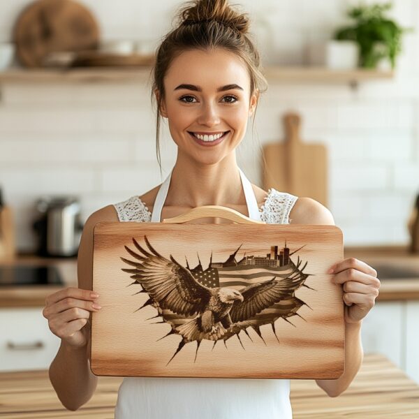 American Eagle Flag Charcuterie Board Engraving File |
