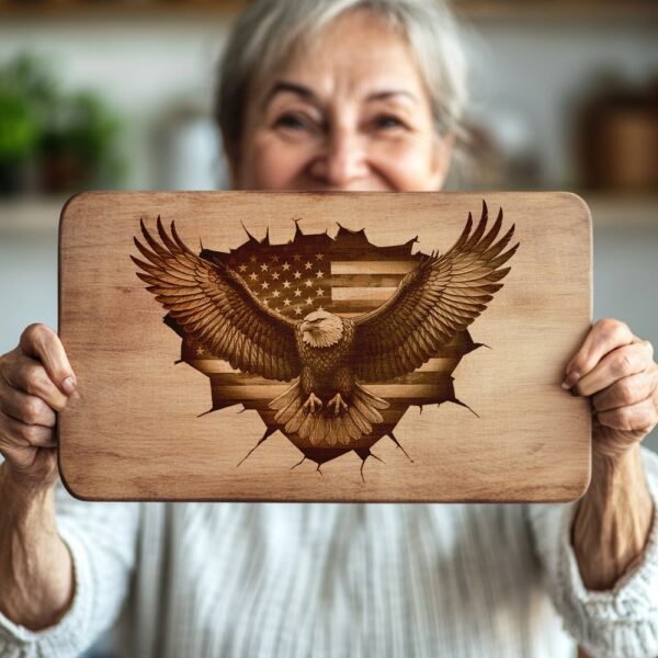American Eagle Flag Charcuterie Board Engraving File |