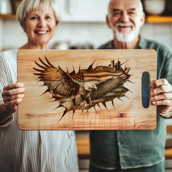 American Eagle Flag Charcuterie Board Engraving File |