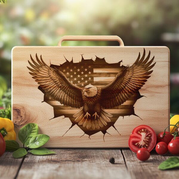 American Eagle Flag Charcuterie Board Engraving File |