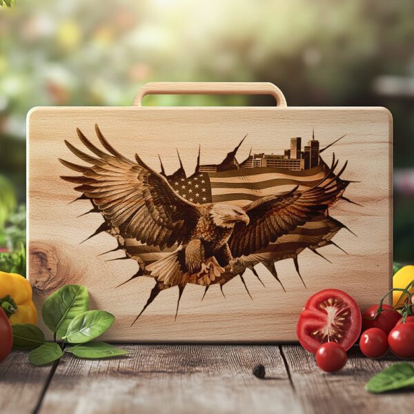American Eagle Flag Charcuterie Board Engraving File |