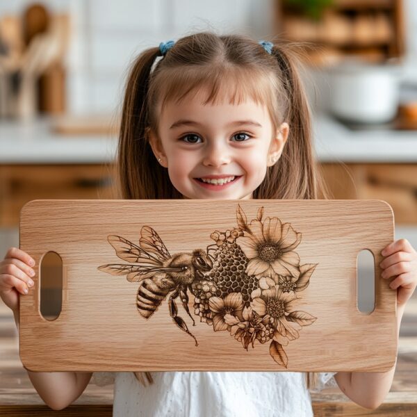 Bee & Hive Charcuterie Board Engraving PNG |