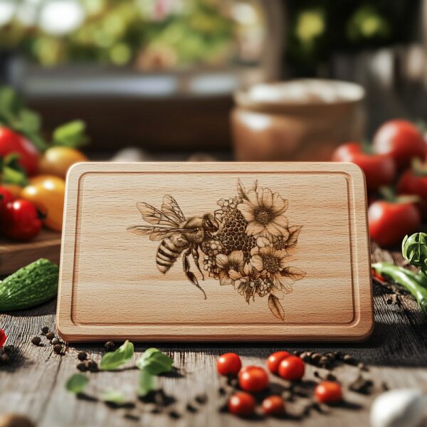 Bee & Hive Charcuterie Board Engraving PNG |