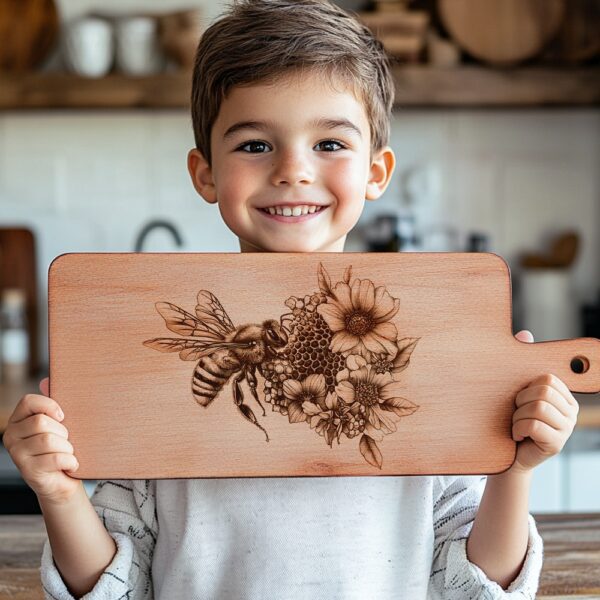 Bee & Hive Charcuterie Board Engraving PNG |