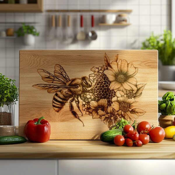 Bee & Hive Charcuterie Board Engraving PNG |