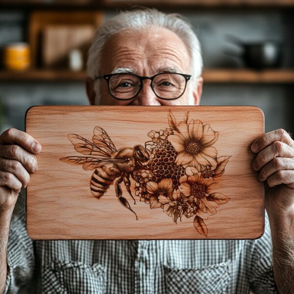 Bee & Hive Charcuterie Board Engraving PNG |