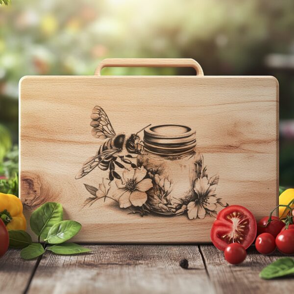 Bee & Honey Jar Charcuterie Board Engraving File