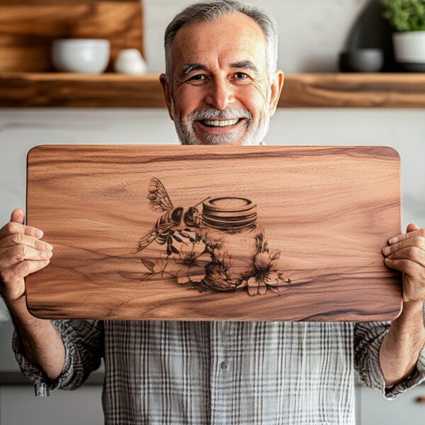 Bee & Honey Jar Charcuterie Board Engraving File