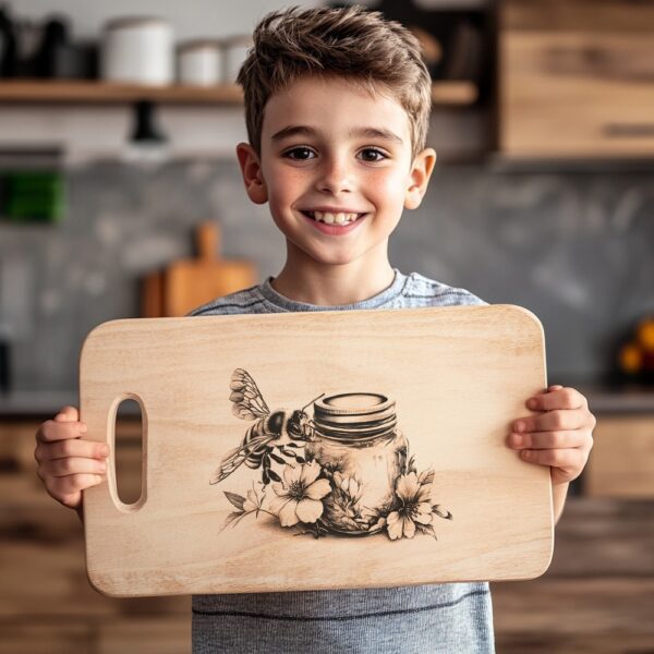 Bee & Honey Jar Charcuterie Board Engraving File