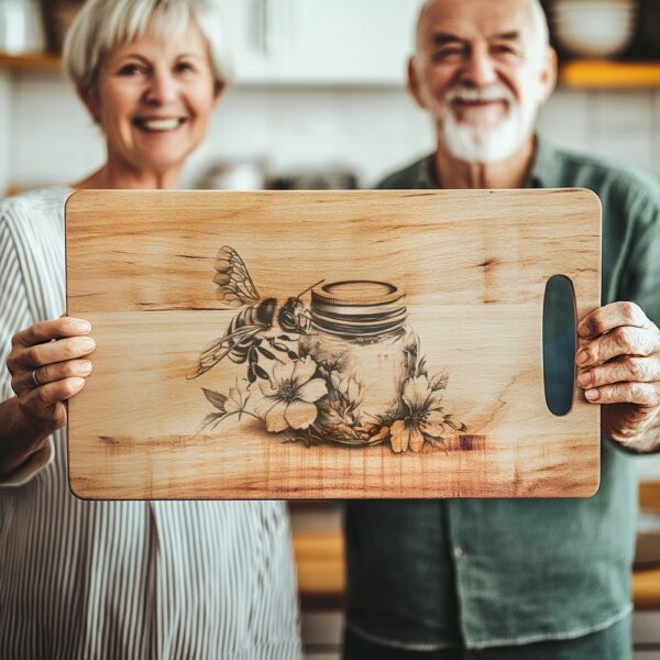 Bee & Honey Jar Charcuterie Board Engraving File