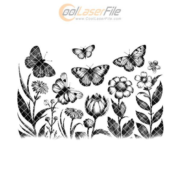 Butterfly & Flower Charcuterie Board Engraving File |
