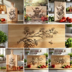 Capybara Chef Charcuterie Board Engraving File - PNG
