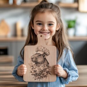 Capybara Chef Charcuterie Board Engraving File - PNG
