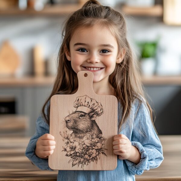 Capybara Chef Charcuterie Board Engraving File - PNG