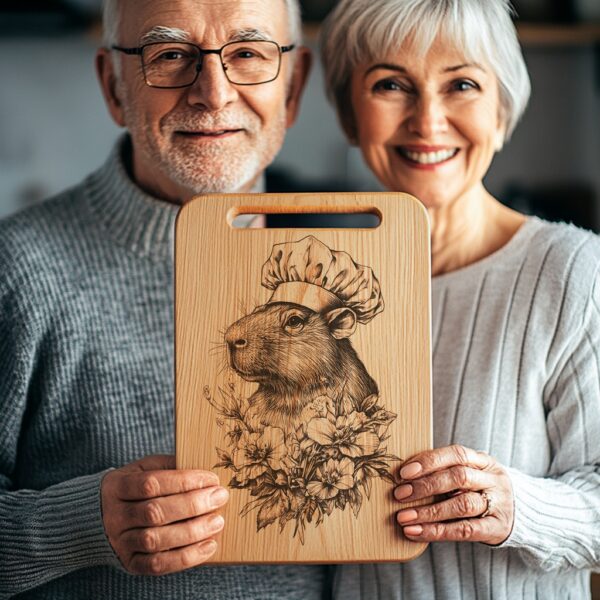 Capybara Chef Charcuterie Board Engraving File - PNG