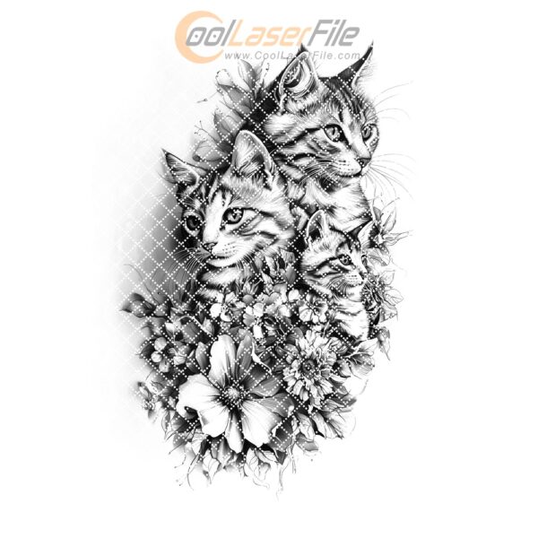 Engraved Cat Charcuterie Board File | 3D Illusion