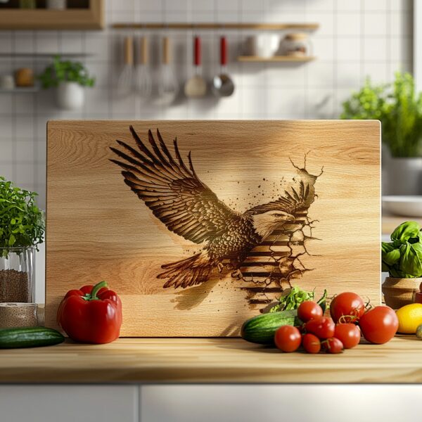 Engraved Charcuterie Board File - American Eagle Flag