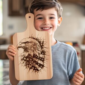 Engraved Charcuterie Board File - American Eagle Flag