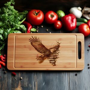 Engraved Charcuterie Board File - American Eagle Flag