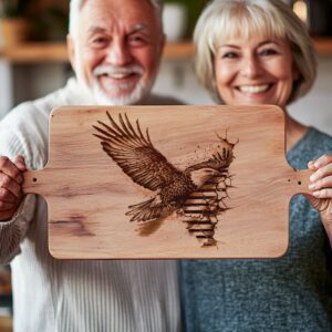 Engraved Charcuterie Board File - American Eagle Flag
