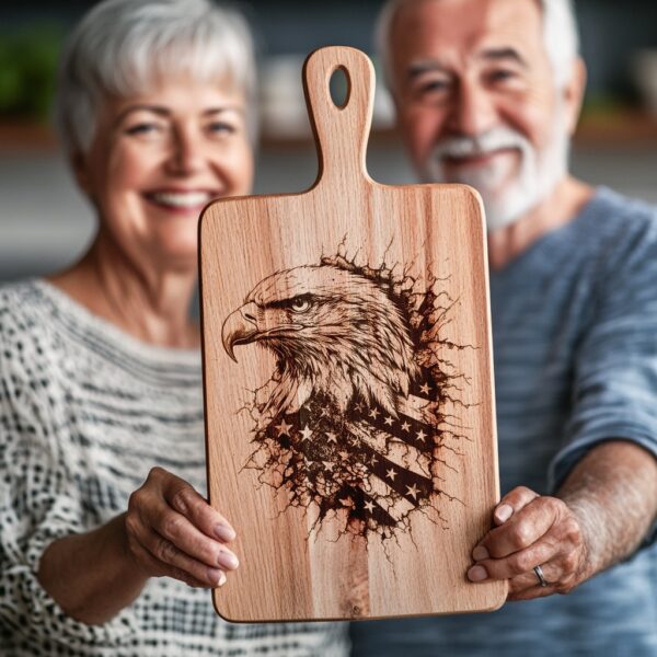 Engraved Charcuterie Board File - American Eagle Flag