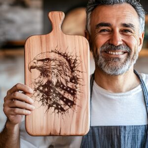 Engraved Charcuterie Board File - American Eagle Flag