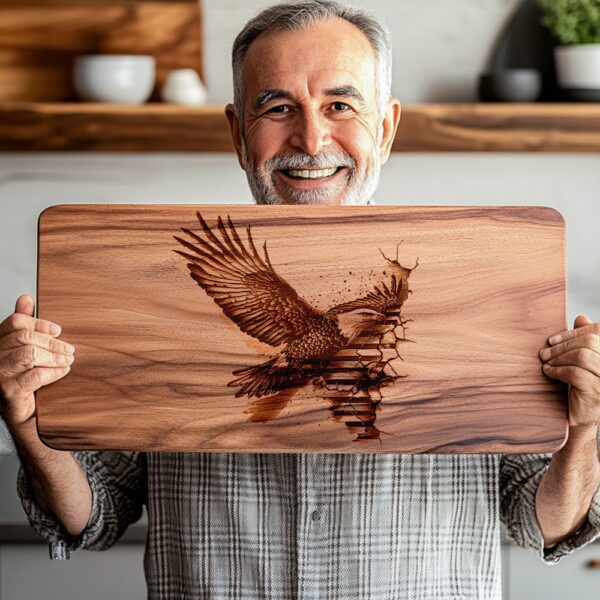 Engraved Charcuterie Board File - American Eagle Flag