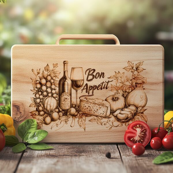 Engraved Charcuterie Board File - Wine, Fruits &